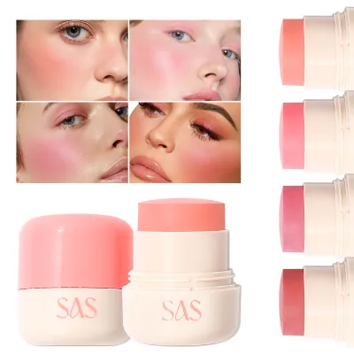 New Arrivals Custom Logo High Pigment Blush Stick Long Lasting Vegan Cosmetic Cream Smooth Silky Waterproof Makeup Blusher