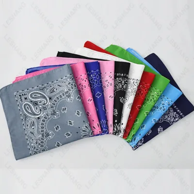 100% Polyester Bandanna Outdoor Headwear Sport Scarf Neck Headband Polyester Paisley Pattern Square Bandanas