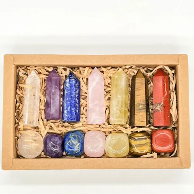 5 6 cm Natural Mix Crystal Point Set Box Chakra Healing Crystal Stones Collection Gemstones Bulk Natural Crystal Stone Kits