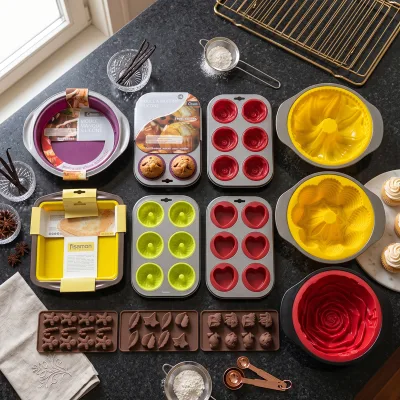 Ultra Low Clearance High-Quality LFGB Silicone Baking Molds Set, Silicone Cake Molds With Metal Frame, Silicone Chocolate Molds