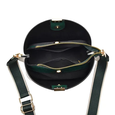 2025 Good Quality Wholesale Fashion Trendy Designer Women's Pu Leather Zip Closure Bucket Tote Bag