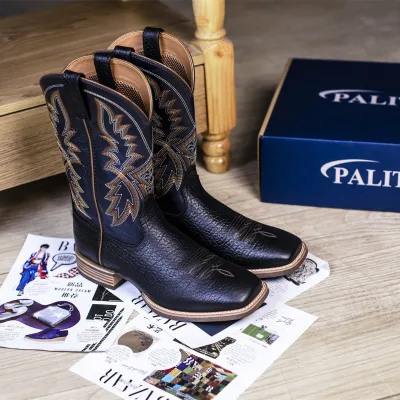 New Men's Western Martin Boots Chunky Heel Embroidered Knight Boots Trendy Plus Size Fashion Cowboy Boots Pull on Vintage