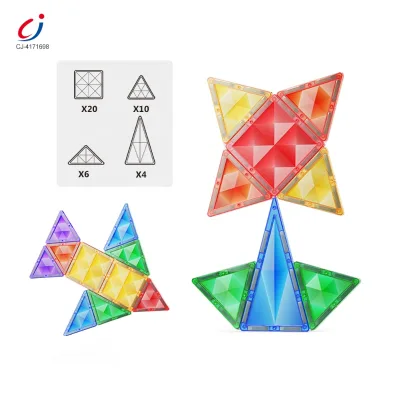 Chengji Magnetic Tiles Children 40pcs 3d Diamond Assembly Drill Face Color Window Building Toys Magnetic Play Tiles