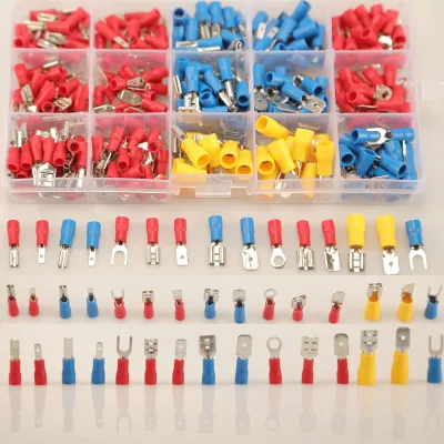280pcs Crimp Connectors 2.8/4.8/6.3mm Male/Female Spade/Fork/Ring Terminals 15 Types Copper Contact PVC Insulation Kit