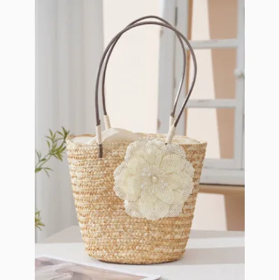 PEIQUAN Fashion Other Natural Woven Lightweight Portable Handbag Large Capacity Beach Vacation Casual Ladies Daily Use
