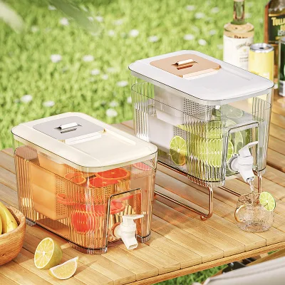 Japanese-style Affordable Luxury Cold-water Pitcher Tap Large Capacity Fridge-friendly PP Material Lemons Fruit Tea Beverages;