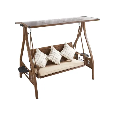 Luxury Outdoor Garden Swing Chair With Awning Lounge for Patio Park Exterior or Hotel