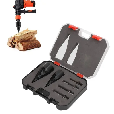 Wood Splitter Drill Bit Set High Carbon Steel Firewood Log Splitter Screw Cone Bit Kindling Splitter Woodworking Tool