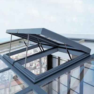 Modern High-rise Building Roof Glass Skylight Window Design Steel Villa Penthouse Customizable Heat Insulation Fiberglass Screen