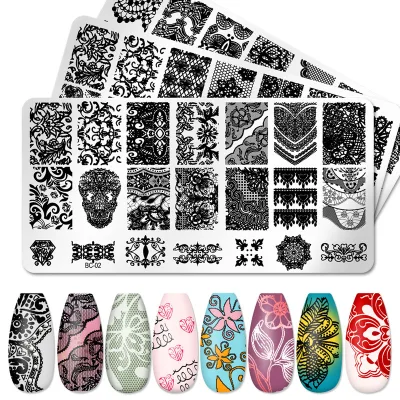 6*12cm Nail Art Printing Template Steel Nail Transfer Stamping Plate