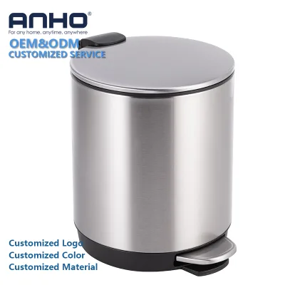 Matte Steel Foot Pedal Trash Can Slim Profile Under-Sink Installation for Modern Kitchens Office Eco-Friendly Water Resistant