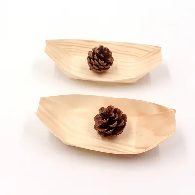 Sustainable Disposable Wooden Sushi Boat for Japanese Cuisine at Home Restaurant and Party