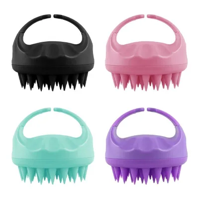 Handheld Silicone Massage Comb & Shampoo Brush with ABS Handle for Hair Growth and Scalp Massager-Home Use
