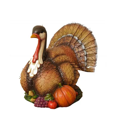 Polyresin/Resin  Custom Resin Figure 8.75" X 6.75" X 7.5" Resin Thanksgiving Turkey Table Decoration