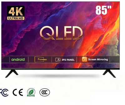 OEM ODM Factory Direct 85 Inches LED 4K UHD Smart TV with QLED Panel 60Hz Refresh Rate