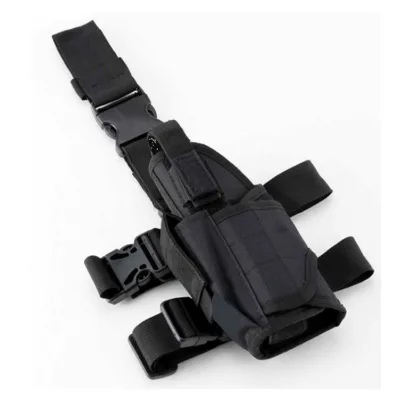600D Nylon Black Right Leg Holster Durable Adjustable Hunting Hiking Shooting Tactical Thigh Leg Holster for Outdoor