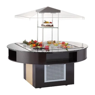 Catering Equipment Commercial Marble Glass Round Type Salad bar