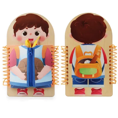 Hand Eye Coordination Development Portable Tarvel Toy for Classroom, Early Learning Dressing Trainer Dressing Practice Busy Book