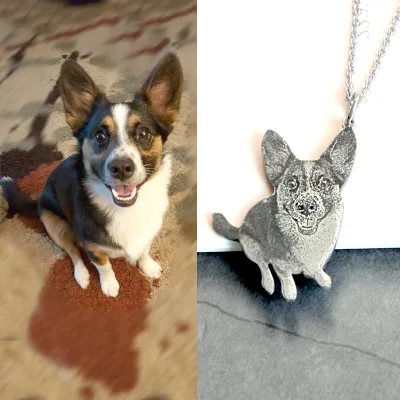 Custom Pet Photo Necklace Cat and Dog Photo Stainless Steel Jewelry Pet Birthday Gift to Pet Lovers Holiday Gift Necklace.