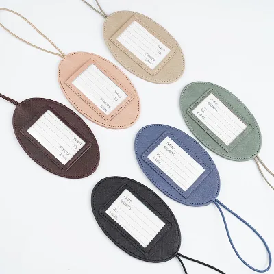 Travel Baggage Name ID Tag Custom PU Leather Luggage Tag