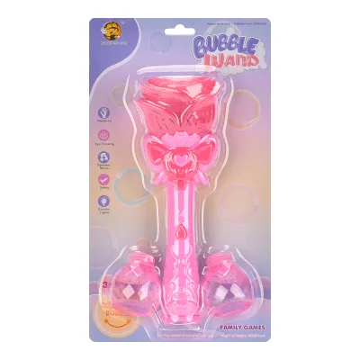 10 Holes Rose Bubble Wand for Kids Outdoor Play with Light Party Birthday Gifts