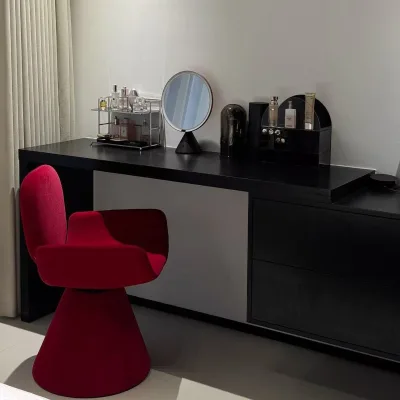 Light Luxury Vanity Chair with Backrest  Modern Rotatable Minimalist for Bedroom Makeup