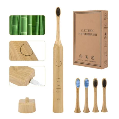 Natural Bamboo Handle Eco Friendly Sonic Electric Toothbrush