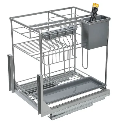 Kitchen Storage Rack Household Multi-Functional Stainless Steel Bowl Rack Knife And Chopstick Rack