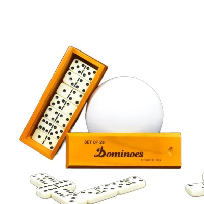 Domino Set 28 Pieces With Nails Double 6 Domino Set Custom Melamine Dominoes with Wood Box