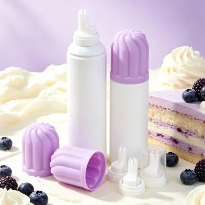OEM Food Grade Whipped Cream Groove Shoulder Aluminum Aerosol Can Empty Container with Foam Spray Actuator