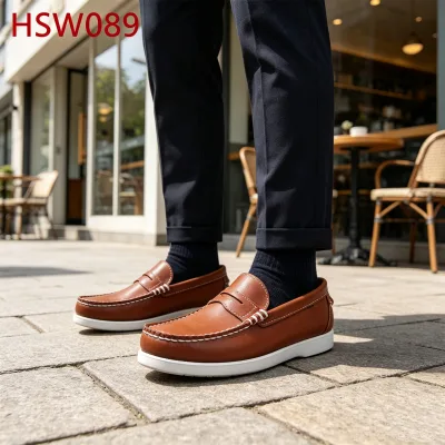 ZYF,Outdoor Leisure 20 Pairs Available slip on Hua Singh Boat Shoes Urban Wandering Mask Style Brown Moccasin Shoes HSW089