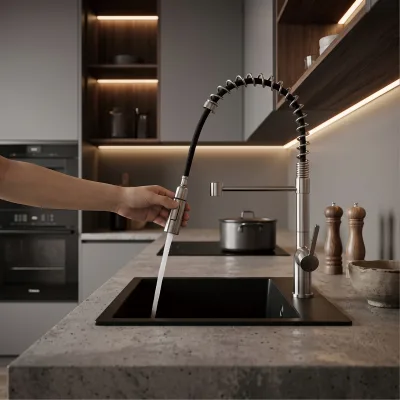 Flexible Shower Laminar Waterfall Spray Brushed Nickel 304 Stainless Steel Kitchen Sink Faucet House Tap Mixer Cold Hot Water