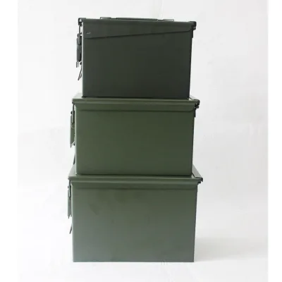 Rugged Metal Ammo Box Waterproof Steel Ammo Case for 30 Cal Bullets Storage OEM Storage Organizer Box Factory Direct