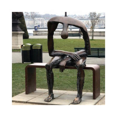 Famous Bronze Abstract Figure Sculpture Metal Casting Technique Featuring Melancholy Statue