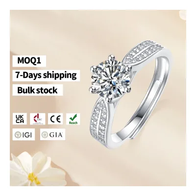 Free Design Ring S925 Silver Plated Platinum Star Queen Moissanite Perfect Girl Ring Alive