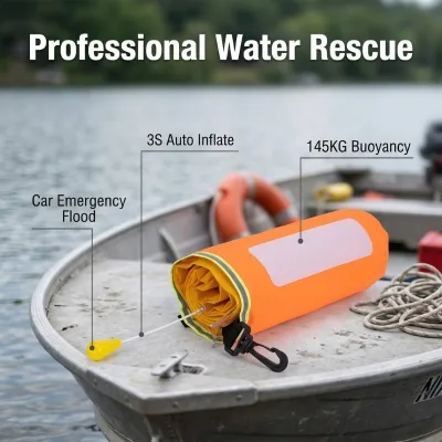 Auto Inflatable Life Buoy Waist Belt Portable 145KG Emergency Rescue Safety Flood Boating Fishing Kayak Marine Lifesaving TPU