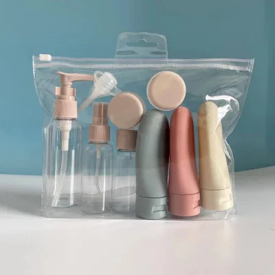 11pcs Empty Portable Cosmetic Lotion Liquid Container Pink Travel Kit,Portable Travel Bottles Set,travel Refillable Bottle Set