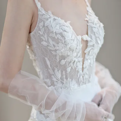 Elegant Sleeveless Bridesmaid Dress Party Women Mermaid Wedding Lace Dress Sequin Bodycon Evening Dress