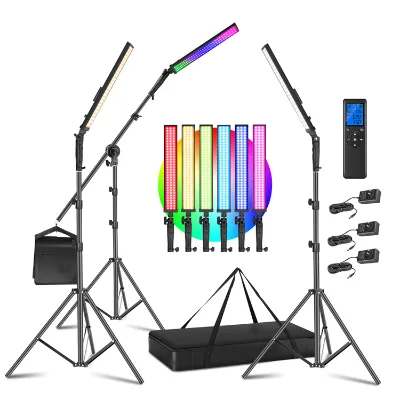 20B RGB Color Dimmable Photographic Studio Stick Light with Stand for Vlog Take Video