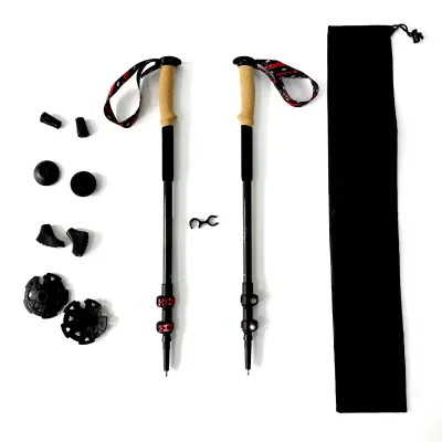 Lightweight Less Than 200g Professional 100%Carbon Fiber Ultralight Teleskopic Hiking Sticks Trekking Pole