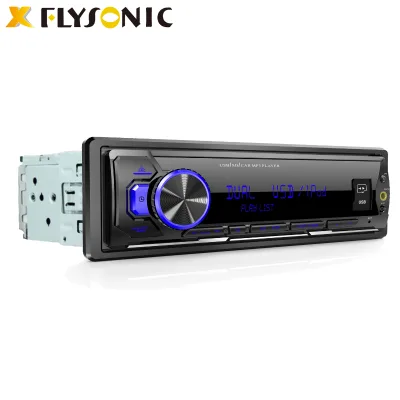 Flysonic Universal Car Radio 1 Din Stereo Aux-in Fm Receiver Sd LED Display for Car Car Mp3 Player