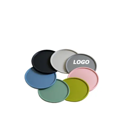 Morandi Color Silicone Coaster, Thick Round Heat Resistant Spill Proof Drinkware Table Mat