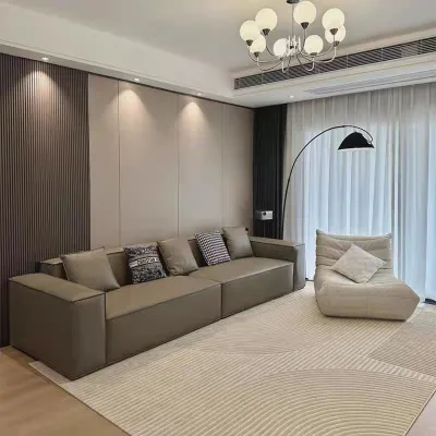 New Living Room Fabric 3 Seats Home Sofa High Quality Middle Back Sofa