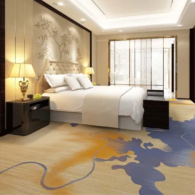 Customized Pattern Manufactures Axminster Room Fireproof  Wall to Wall Carpets Nylon Printing Carpet for Night Club