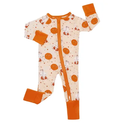 New Born Unisex Cartoon Printed Sleepsuit Baby Footie Zipper Romper Baby Two Way Zipper Jumpsuits Romper Set
