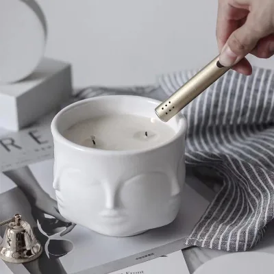 Nordic Multi-face Ceramic Scented Candle Jar 500g Natural Soy Wax Aroma Candle 60H Long Lasting Fragrance Candle for Gift
