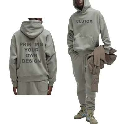 Brad Wholesale Fleece Hoodie Sets French Terry Hoodies Custom Men's 100% Cotton Two Piece Sweatpants and Hoodie Set