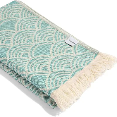 Classic Floral Jacquard 100% Cotton Beach Towel Absorbent & Quick-Dry Fouta Style Custom Large Size