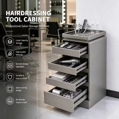 High Quality Hair Salon Stainless Steel Tool Cabinet Hairdressing Storage Cabinet with Drawers Salon Furniture Trolley SPA Salon