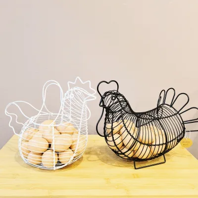 GOURMAID   Chicken Wire Egg Basket Fresh Egg Basket for Gathering   Metal Egg Collecting Basket